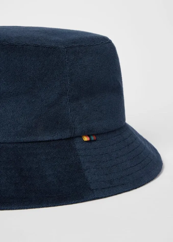 Mens Paul Smith Hats and Gloves Navy CottonBlend Towelling Bucket Hat Mens Paul Smith Hats and Gloves Navy CottonBlend Towelling Bucket Hat