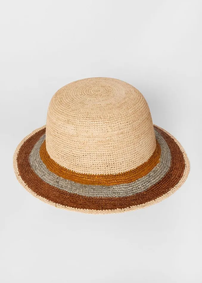 Mens Paul Smith Hats and Gloves Tan Stripe Straw Hat Mens Paul Smith Hats and Gloves Tan Stripe Straw Hat