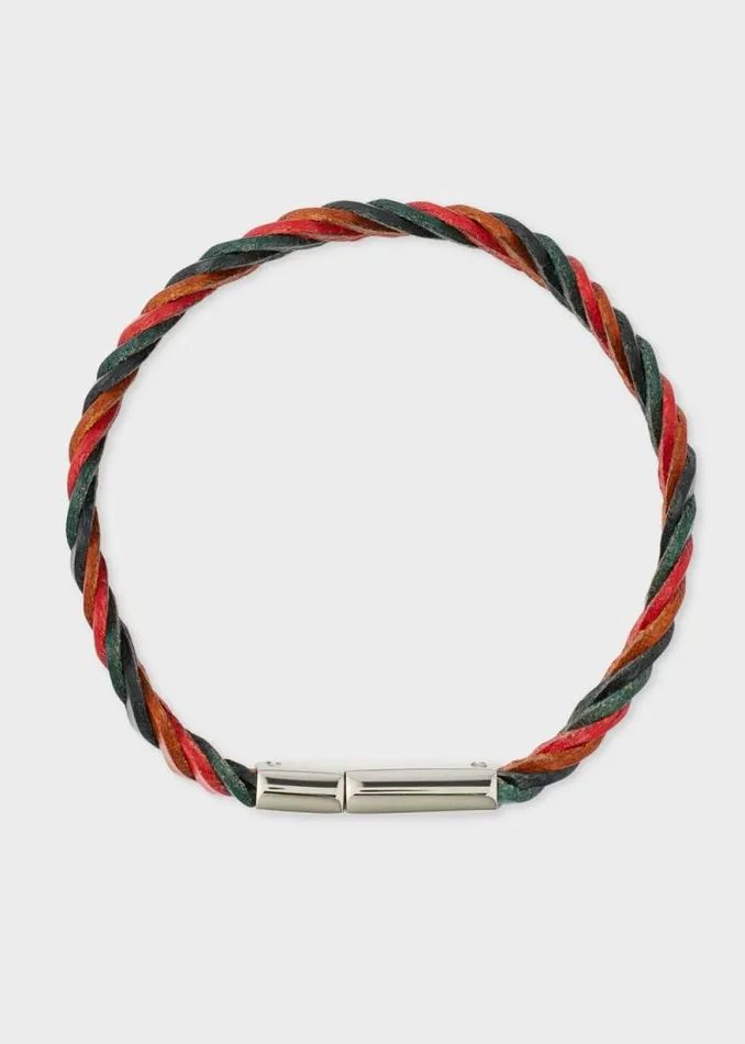 Mens Paul Smith Jewellery and Keyrings 039Artist Stripe039 Woven Leather Bracelet Mens Paul Smith Jewellery and Keyrings 039Artist Stripe039 Woven Leather Bracelet