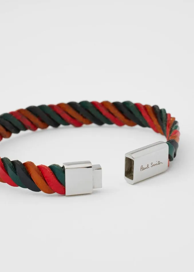 Mens Paul Smith Jewellery and Keyrings 039Artist Stripe039 Woven Leather Bracelet Mens Paul Smith Jewellery and Keyrings 039Artist Stripe039 Woven Leather Bracelet