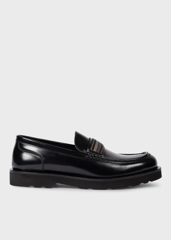 Mens Paul Smith Loafers Black Leather 039Bancroft039 Loafers