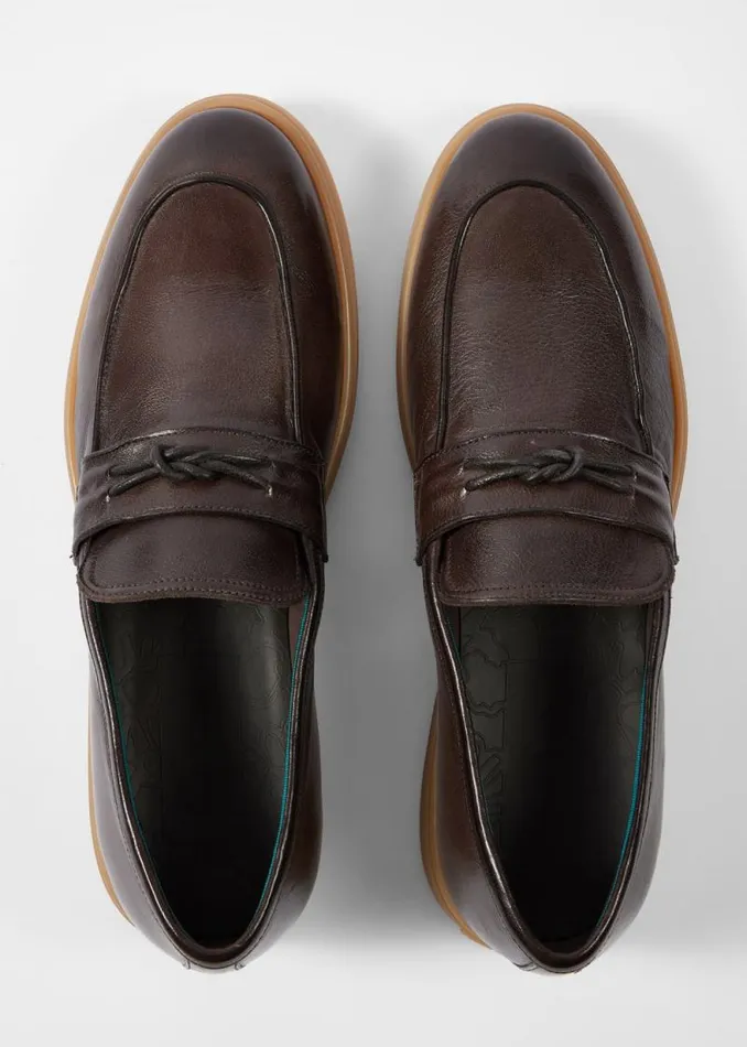 Mens Paul Smith Loafers Dark Brown Leather 039Montalcini039 Loafers