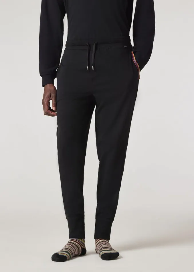Mens Paul Smith Loungewear Black Jersey Cotton Lounge Pants