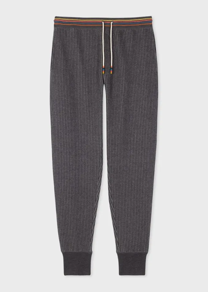 Mens Paul Smith Loungewear Dark Grey Stripe Cotton Lounge Pants
