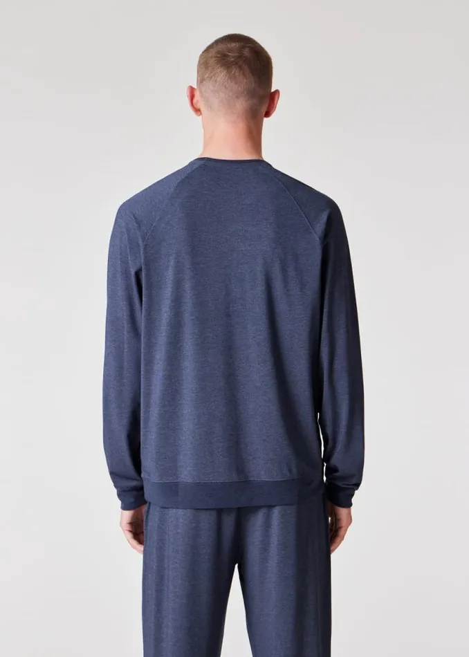 Mens Paul Smith Loungewear Denim Blue ModalBlend LongSleeve Lounge Top Mens Paul Smith Loungewear Denim Blue ModalBlend LongSleeve Lounge Top