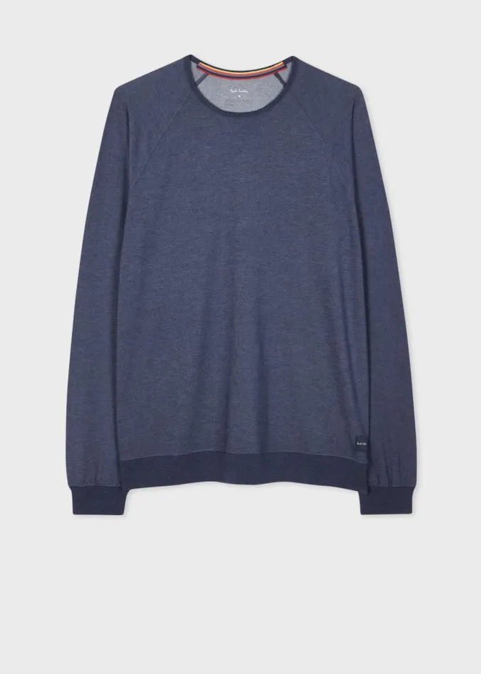 Mens Paul Smith Loungewear Denim Blue ModalBlend LongSleeve Lounge Top Mens Paul Smith Loungewear Denim Blue ModalBlend LongSleeve Lounge Top