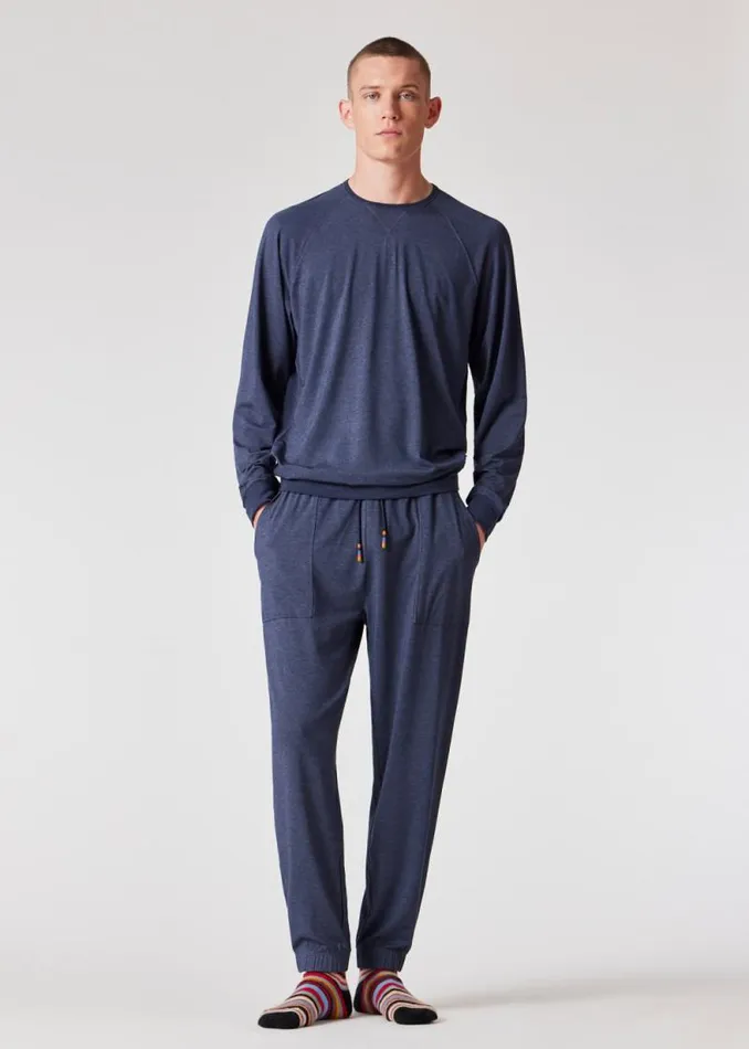 Mens Paul Smith Loungewear Denim Blue ModalBlend Lounge Pants