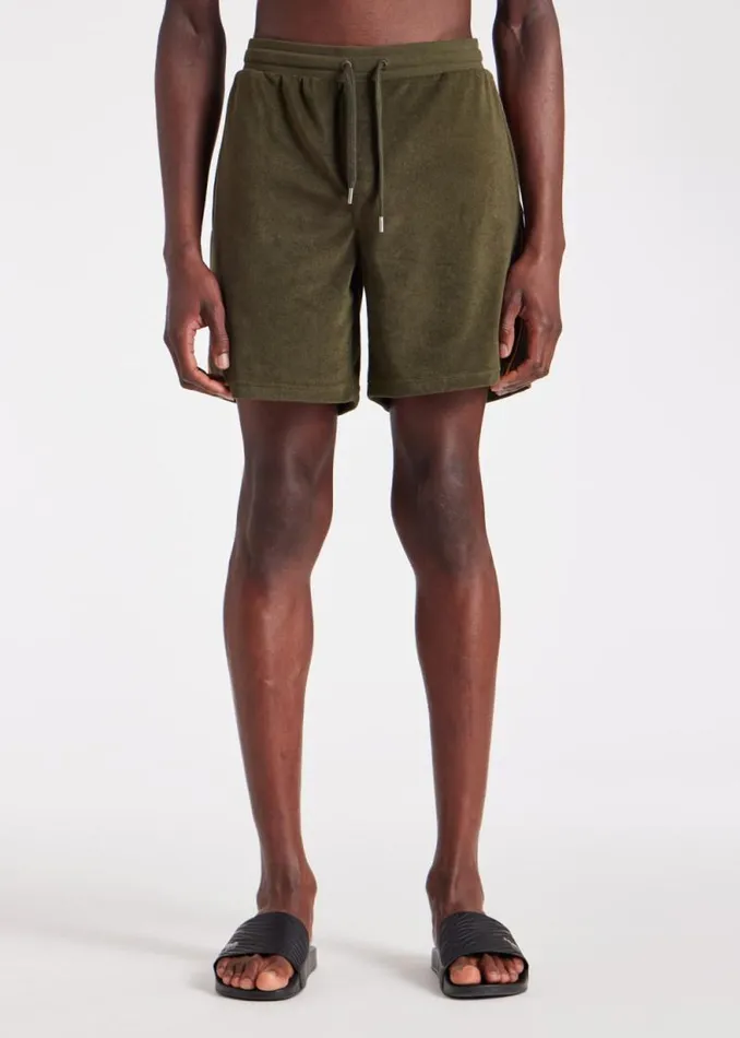 Mens Paul Smith Loungewear Khaki Towelling Lounge Shorts