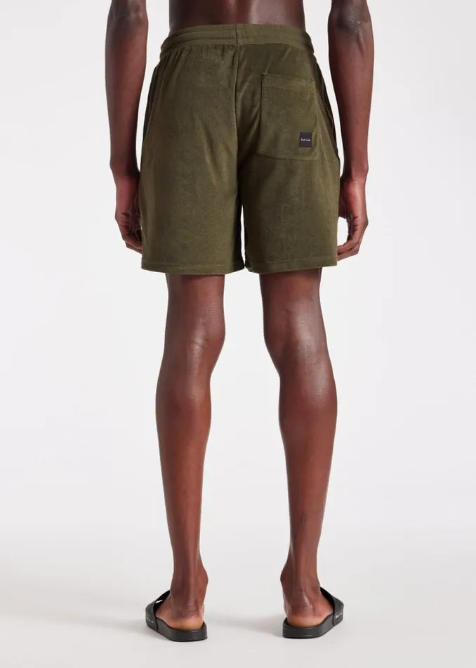 Mens Paul Smith Loungewear Khaki Towelling Lounge Shorts Mens Paul Smith Loungewear Khaki Towelling Lounge Shorts