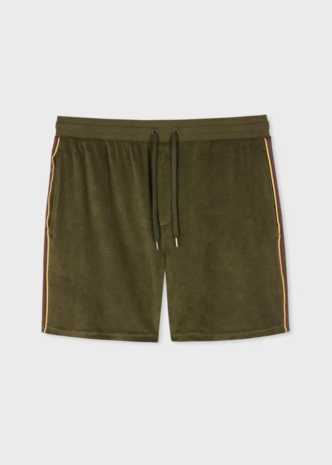 Mens Paul Smith Loungewear Khaki Towelling Lounge Shorts Mens Paul Smith Loungewear Khaki Towelling Lounge Shorts