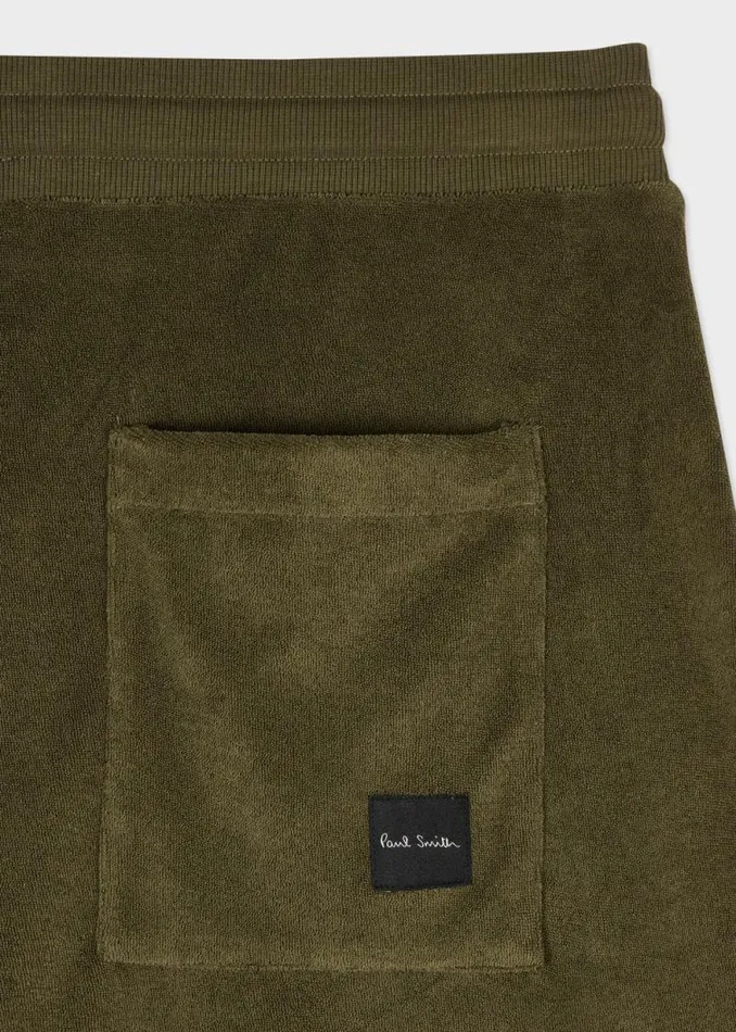 Mens Paul Smith Loungewear Khaki Towelling Lounge Shorts Mens Paul Smith Loungewear Khaki Towelling Lounge Shorts