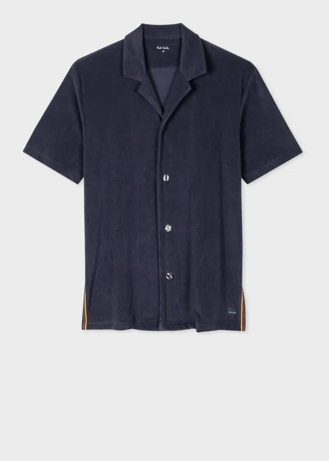 Mens Paul Smith Loungewear Navy Blue Towelling Lounge Shirt Mens Paul Smith Loungewear Navy Blue Towelling Lounge Shirt