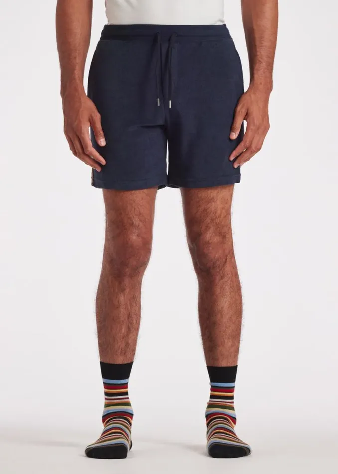 Mens Paul Smith Loungewear Navy Blue Towelling Lounge Shorts