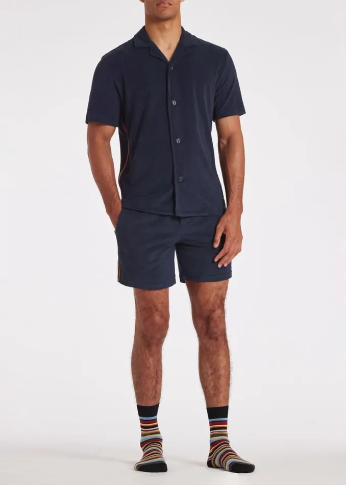Mens Paul Smith Loungewear Navy Blue Towelling Lounge Shorts