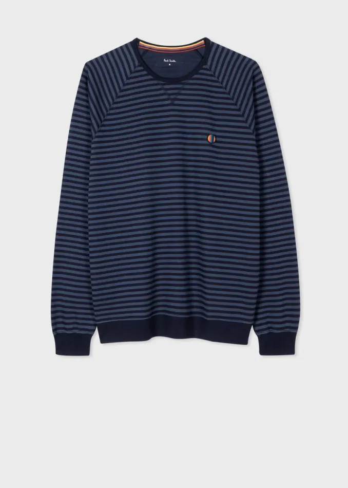 Mens Paul Smith Loungewear Navy CottonModal Stripe Lounge Top