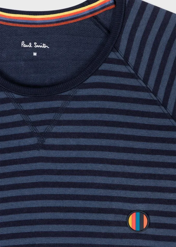Mens Paul Smith Loungewear Navy CottonModal Stripe Lounge Top