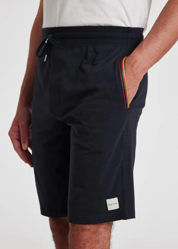 Mens Paul Smith Loungewear Navy Jersey Cotton Lounge Shorts