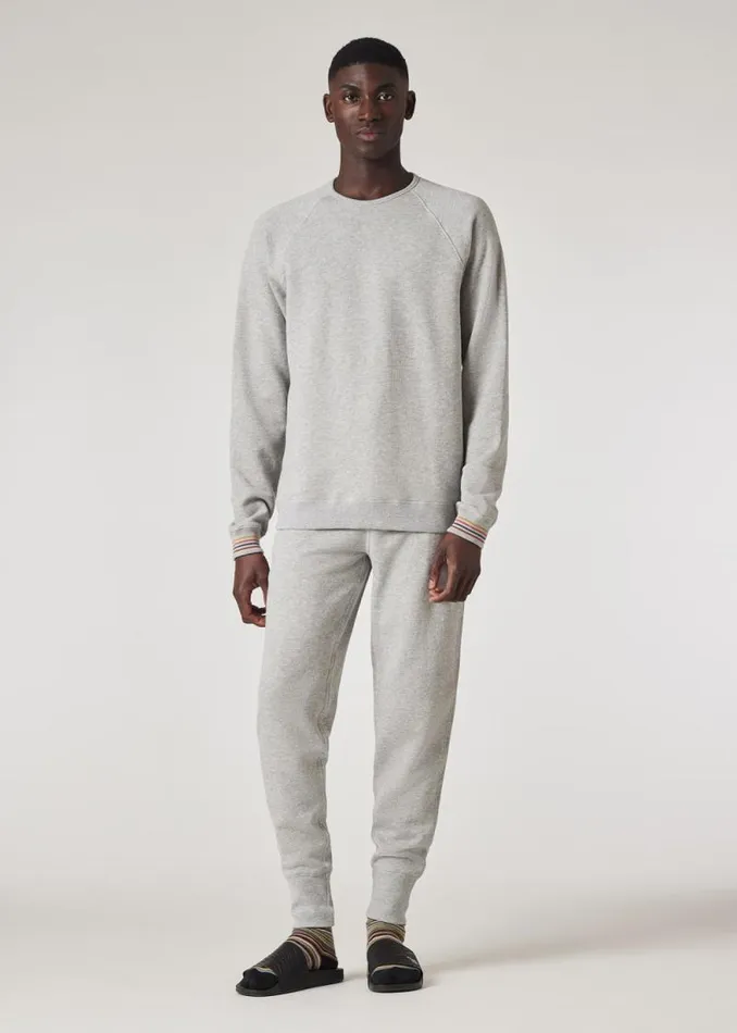 Mens Paul Smith Loungewear Pale Grey Jersey Cotton 039Artist Stripe039 LongSleeve Top Mens Paul Smith Loungewear Pale Grey Jersey Cotton 039Artist Stripe039 LongSleeve Top