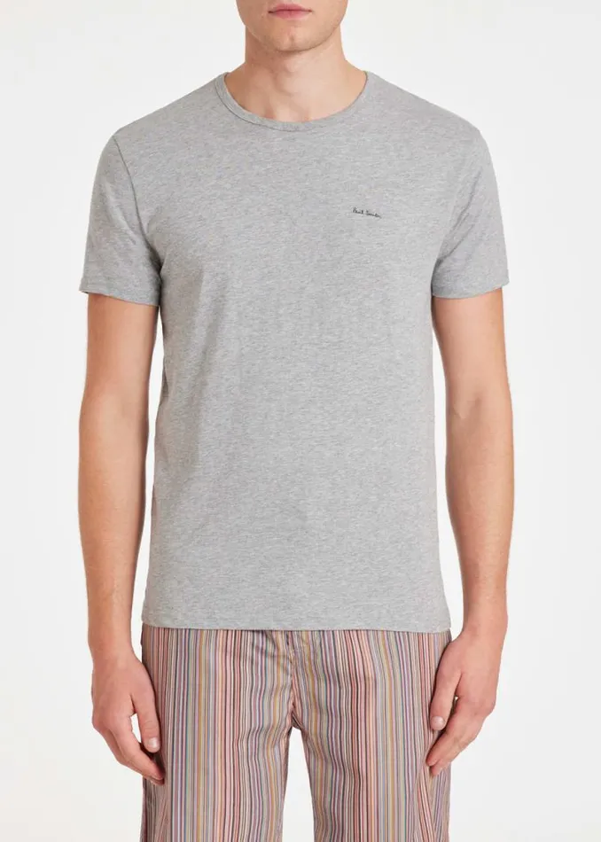 Mens Paul Smith Nightwear Mixed Colour Organic Cotton Logo Lounge TShirts Five Pack Mens Paul Smith Nightwear Mixed Colour Organic Cotton Logo Lounge TShirts Five Pack