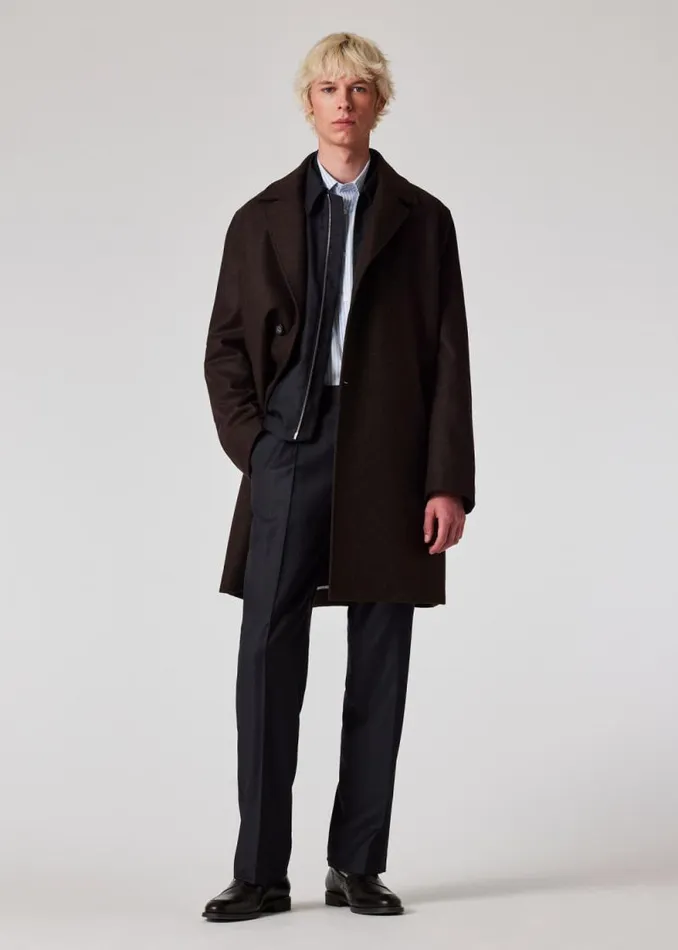 Mens Paul Smith Pants Dark Navy Pinstripe Wool Pleated Trousers Mens Paul Smith Pants Dark Navy Pinstripe Wool Pleated Trousers
