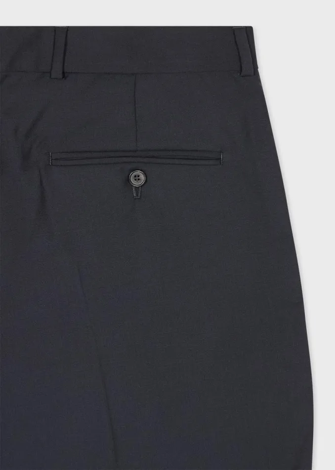 Mens Paul Smith Pants Dark Navy WoolMohair Pleated Trousers Mens Paul Smith Pants Dark Navy WoolMohair Pleated Trousers