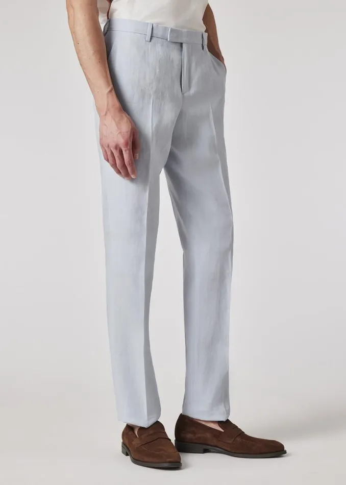 Mens Paul Smith Pants Light Blue Linen Pants