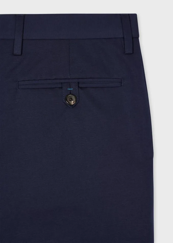 Mens Paul Smith Pants Navy CottonLinen Trousers Mens Paul Smith Pants Navy CottonLinen Trousers