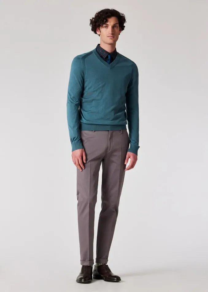 Mens Paul Smith Pants SlimFit Ash Grey CottonStretch Chinos Mens Paul Smith Pants SlimFit Ash Grey CottonStretch Chinos