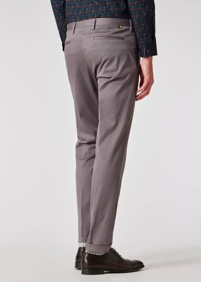 Mens Paul Smith Pants SlimFit Ash Grey CottonStretch Chinos Mens Paul Smith Pants SlimFit Ash Grey CottonStretch Chinos