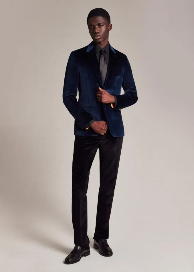 Mens Paul Smith Pants SlimFit Black Cotton Velvet Pants Mens Paul Smith Pants SlimFit Black Cotton Velvet Pants