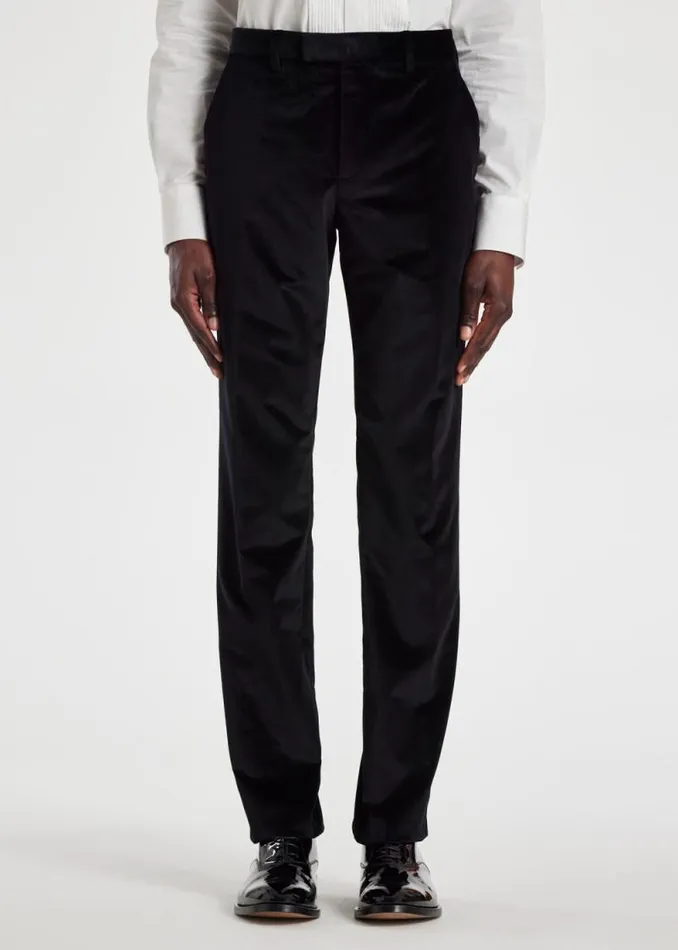 Mens Paul Smith Pants SlimFit Black Velvet Pants