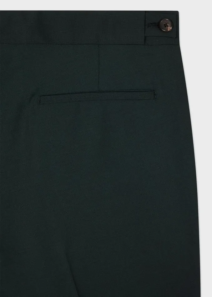 Mens Paul Smith Pants SlimFit Dark Green WoolMohair Evening Trousers Mens Paul Smith Pants SlimFit Dark Green WoolMohair Evening Trousers