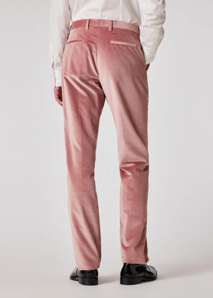 Mens Paul Smith Pants SlimFit Dusty Pink Velvet Trousers Mens Paul Smith Pants SlimFit Dusty Pink Velvet Trousers