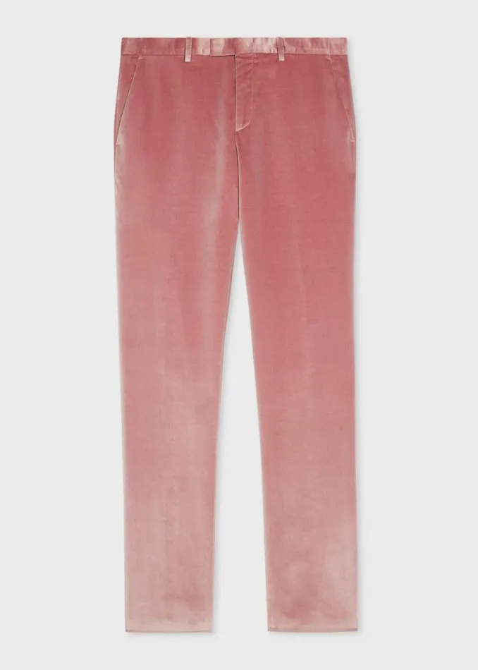 Mens Paul Smith Pants SlimFit Dusty Pink Velvet Trousers Mens Paul Smith Pants SlimFit Dusty Pink Velvet Trousers