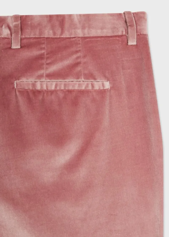 Mens Paul Smith Pants SlimFit Dusty Pink Velvet Trousers Mens Paul Smith Pants SlimFit Dusty Pink Velvet Trousers