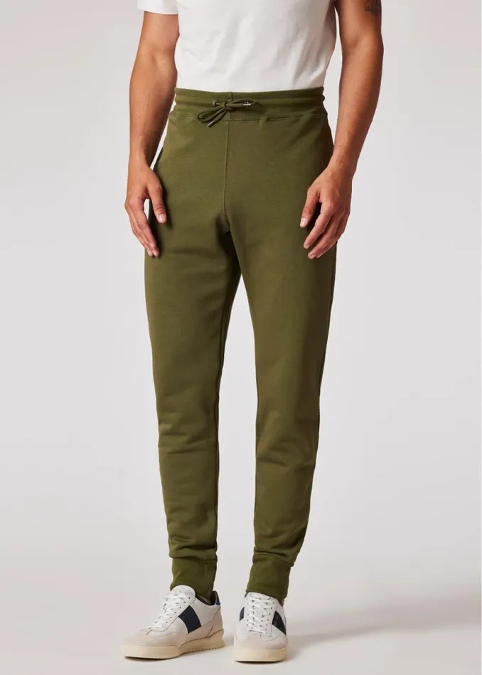 Mens Paul Smith Pants SlimFit Khaki Organic Cotton Zebra Logo Sweatpants