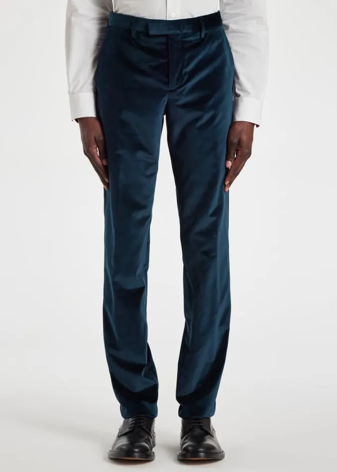 Mens Paul Smith Pants SlimFit Navy Velvet Pants