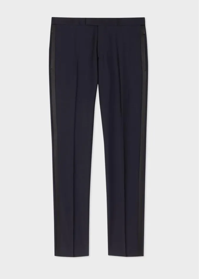 Mens Paul Smith Pants SlimFit Navy WoolMohair Evening Pants Mens Paul Smith Pants SlimFit Navy WoolMohair Evening Pants