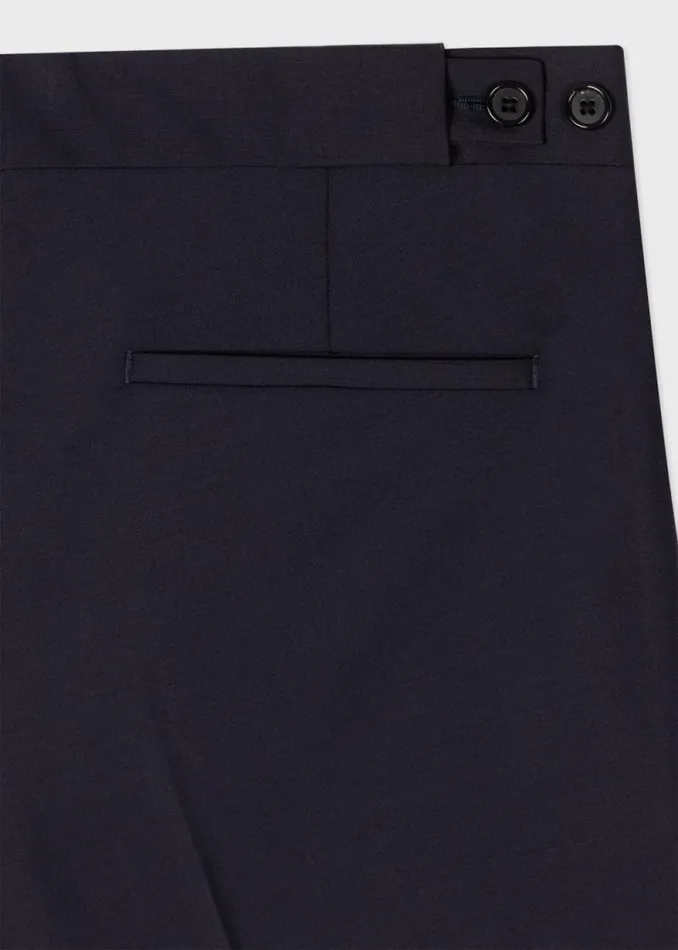 Mens Paul Smith Pants SlimFit Navy WoolMohair Evening Pants Mens Paul Smith Pants SlimFit Navy WoolMohair Evening Pants