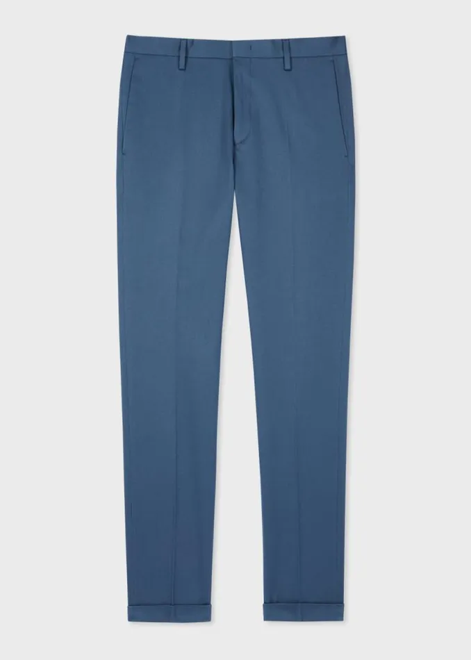 Mens Paul Smith Pants SlimFit Petrol Blue CottonStretch Chinos Mens Paul Smith Pants SlimFit Petrol Blue CottonStretch Chinos