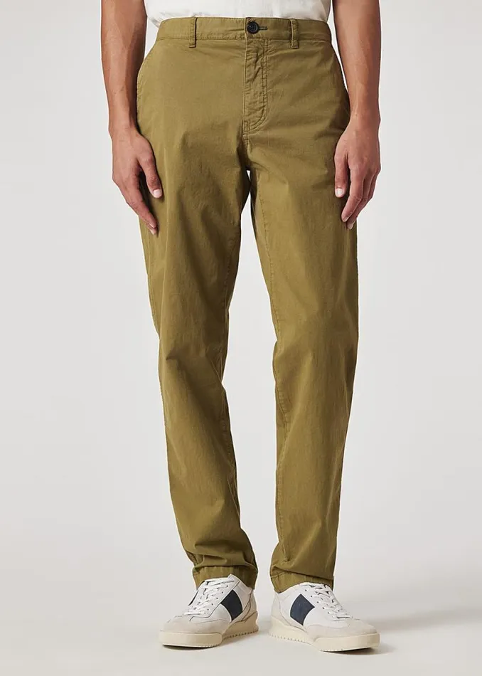 Mens Paul Smith Pants TaperedFit Light Khaki StretchCotton Chinos