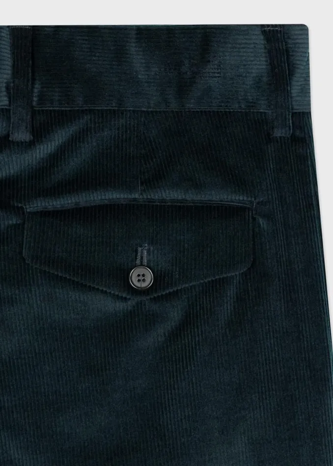 Mens Paul Smith Pants TaperedFit Navy Corduroy Cotton Pants