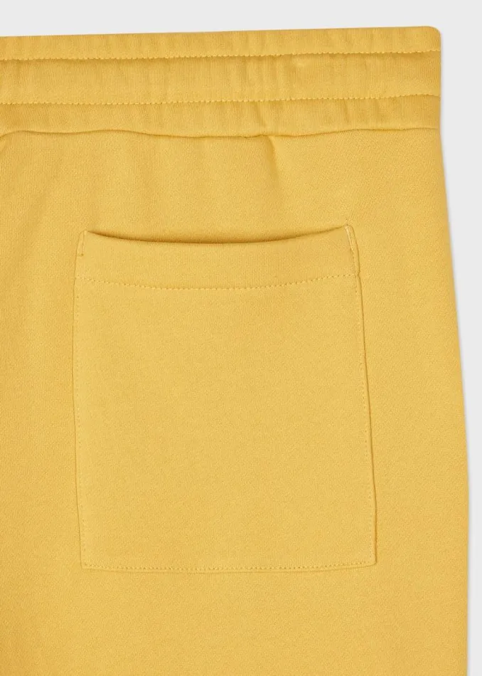 Mens Paul Smith Pants Yellow 039Happy039 Embroidery Sweatpants