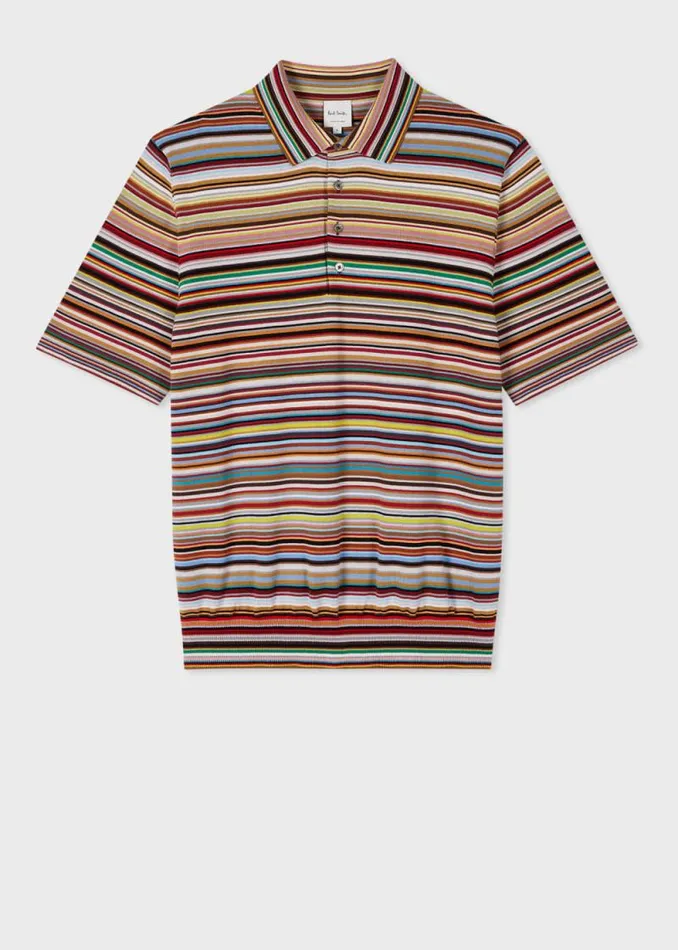Mens Paul Smith Polo Shirts 039Signature Stripe039 Knitted Cotton Polo Shirt Mens Paul Smith Polo Shirts 039Signature Stripe039 Knitted Cotton Polo Shirt