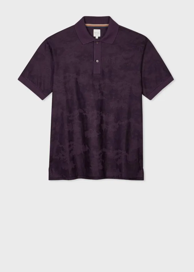 Mens Paul Smith Polo Shirts Burgundy 039Photogram Leaves039 Jacquard Polo Shirt Mens Paul Smith Polo Shirts Burgundy 039Photogram Leaves039 Jacquard Polo Shirt