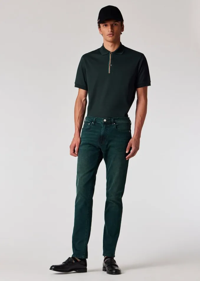 Mens Paul Smith Polo Shirts Dark Green 039Signature Stripe039 Trim Polo Shirt Mens Paul Smith Polo Shirts Dark Green 039Signature Stripe039 Trim Polo Shirt