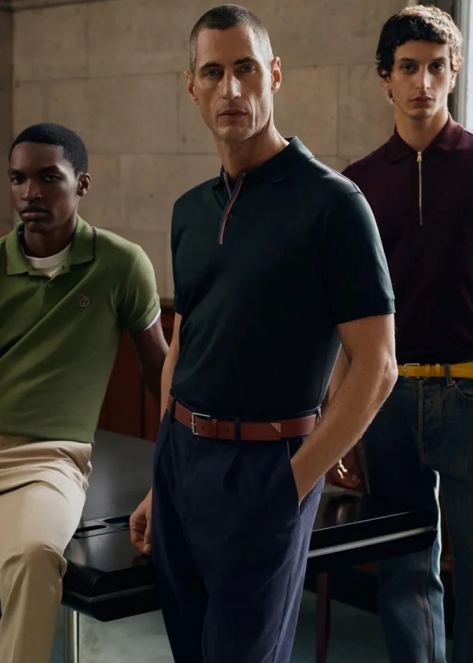 Mens Paul Smith Polo Shirts Dark Green 039Signature Stripe039 Trim Polo Shirt Mens Paul Smith Polo Shirts Dark Green 039Signature Stripe039 Trim Polo Shirt