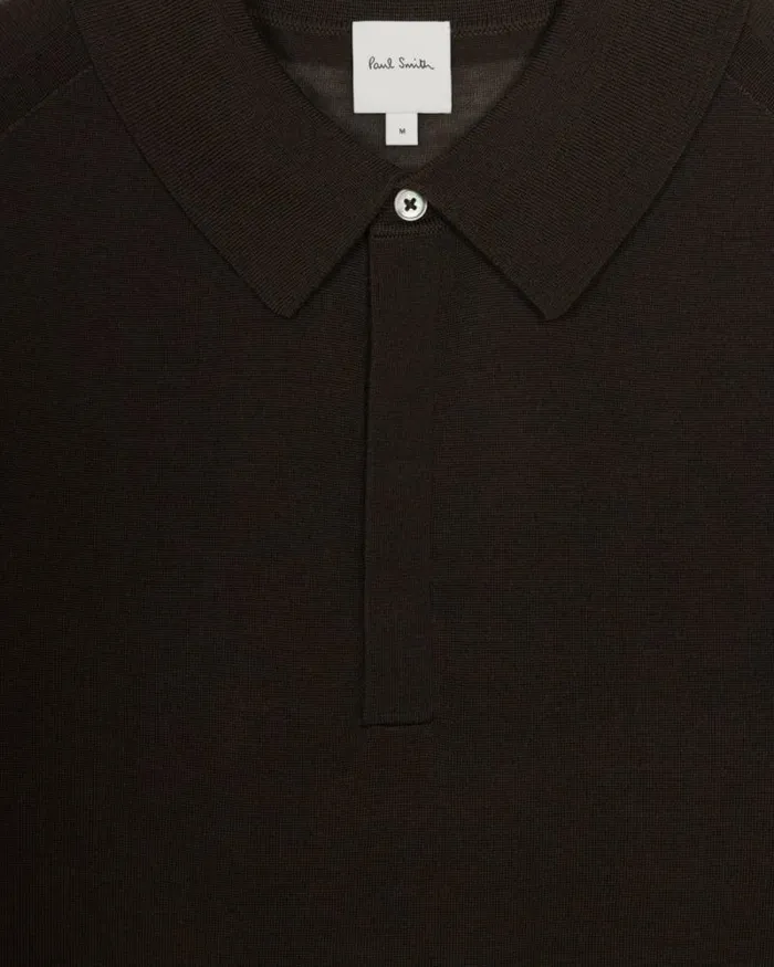 Mens Paul Smith Polo Shirts Dark Green Merino Wool Polo Shirt Mens Paul Smith Polo Shirts Dark Green Merino Wool Polo Shirt