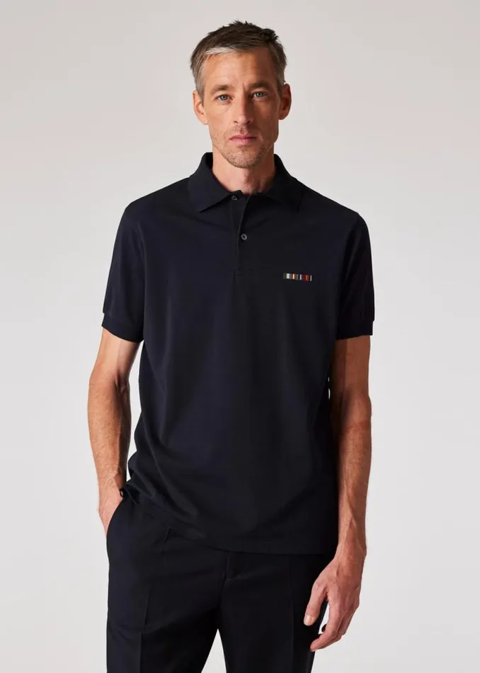 Mens Paul Smith Polo Shirts Dark Navy 039Signature Stripe039 Logo Cotton Polo Shirt Mens Paul Smith Polo Shirts Dark Navy 039Signature Stripe039 Logo Cotton Polo Shirt