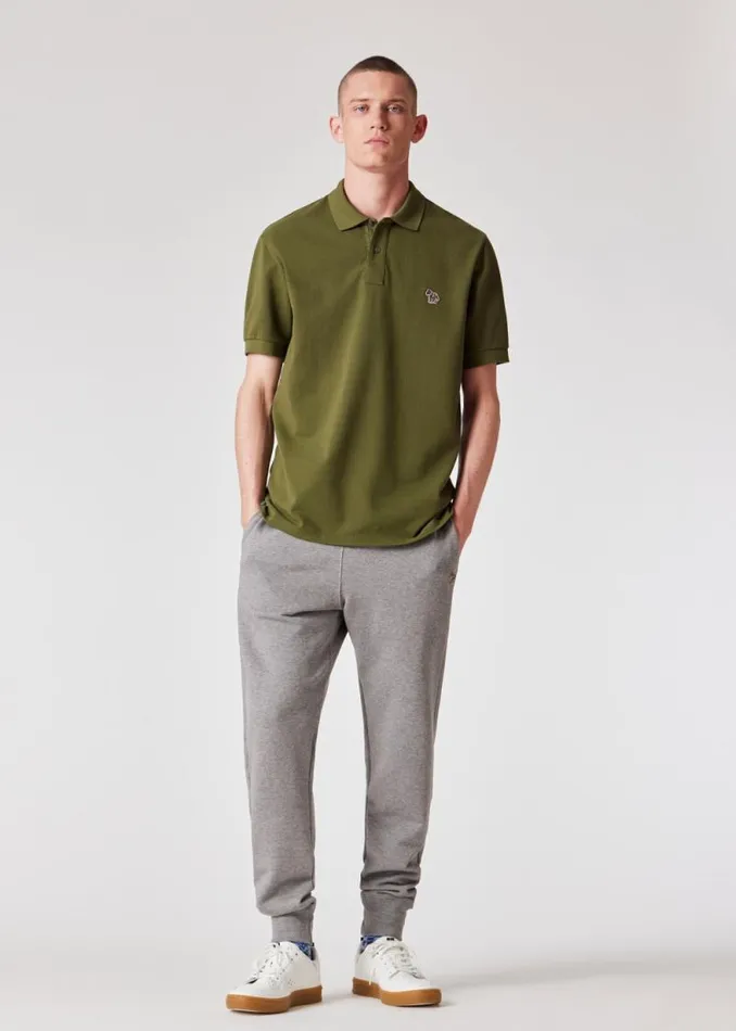Mens Paul Smith Polo Shirts Khaki Organic Cotton Zebra Polo Shirt Mens Paul Smith Polo Shirts Khaki Organic Cotton Zebra Polo Shirt